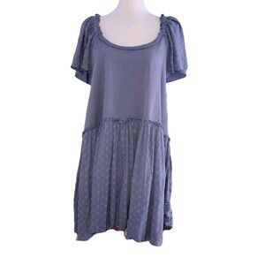 The Collection Texas Blue Eyelet Babydoll Dress – Flutter Sleeve – Boho Western
